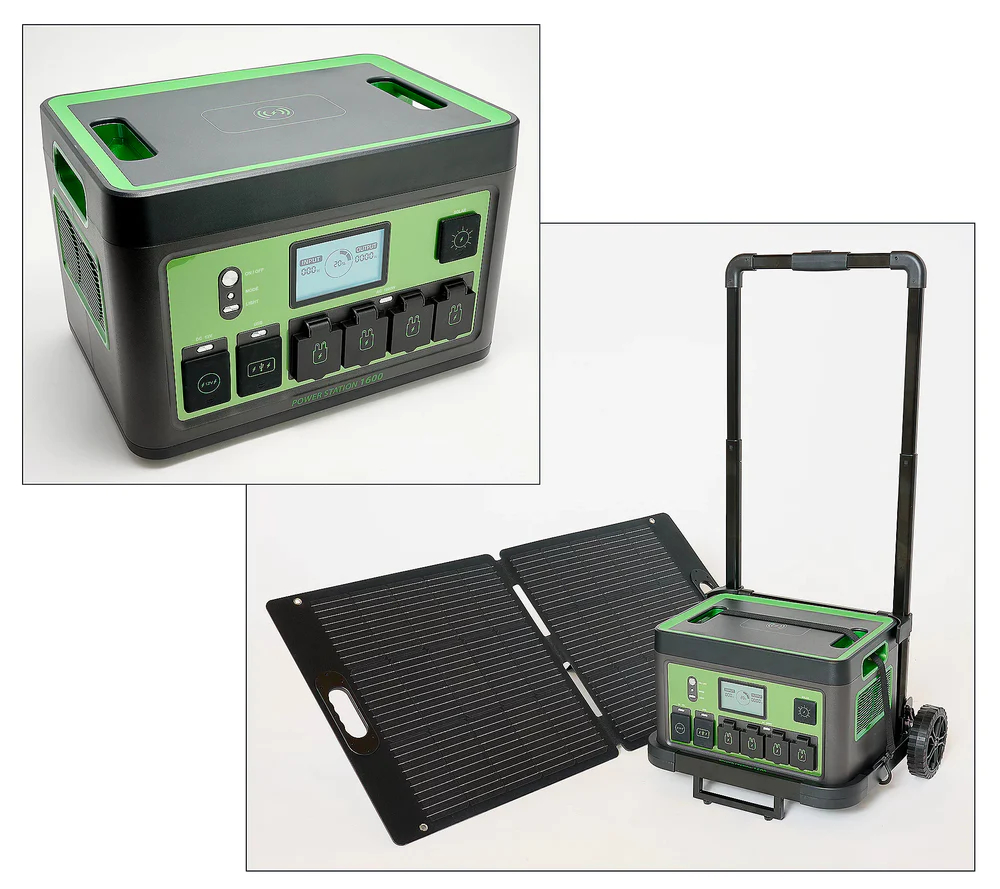 ⚡1600Wh Power Station with 11 Outlets & 100W Solar Panel & Trolley(Limit One per order)