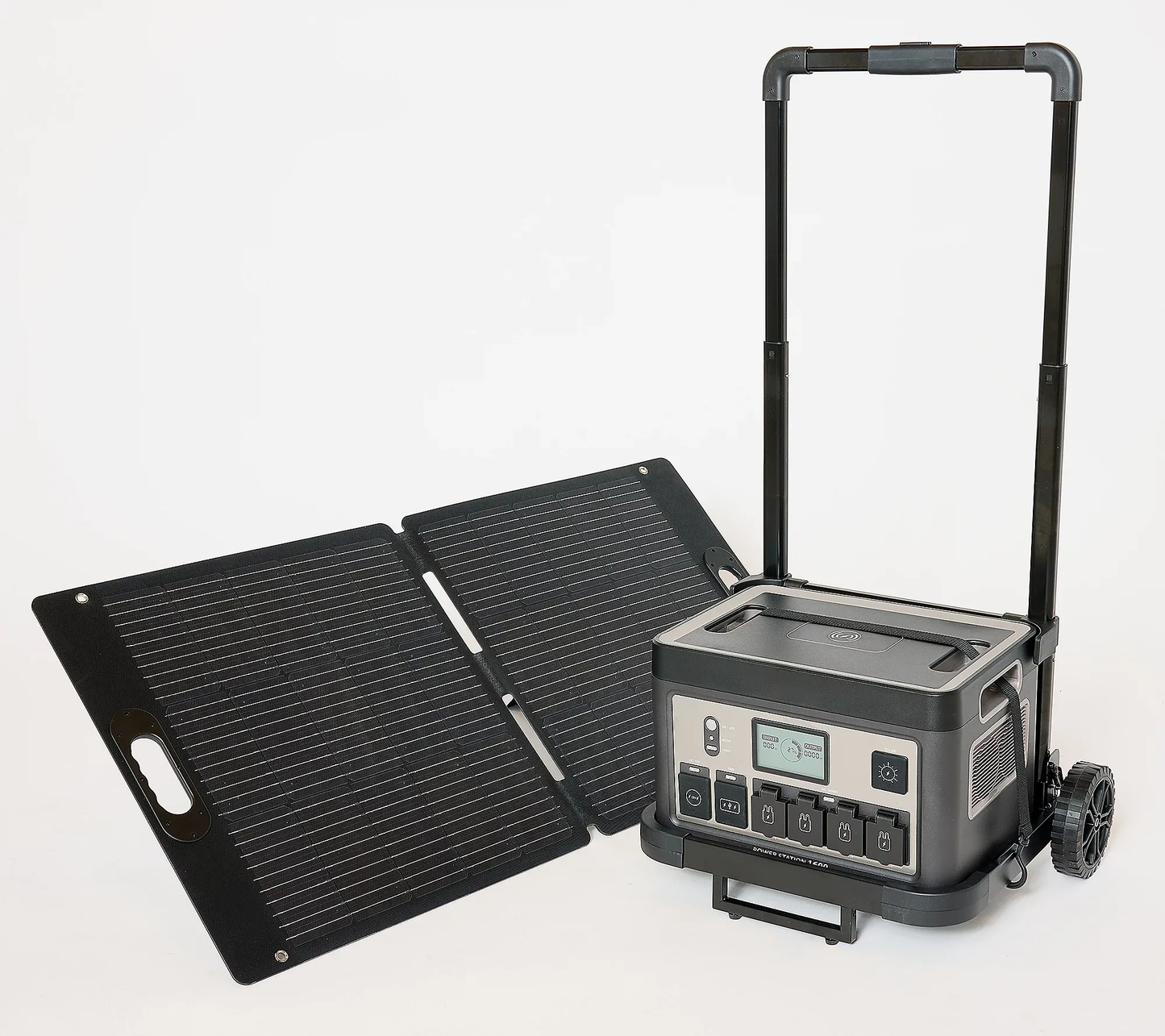 ⚡1600Wh Power Station with 11 Outlets & 100W Solar Panel & Trolley(Limit One per order)
