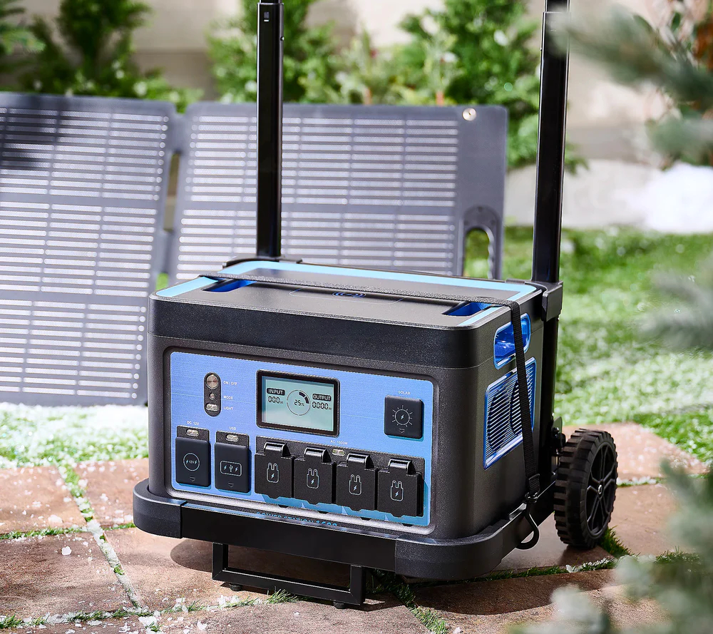 ⚡1600Wh Power Station with 11 Outlets & 100W Solar Panel & Trolley(Limit One per order)