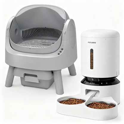 Self-Cleaning Cat Litter Box with Open-Top Design | Odor-Free Disposal & Included Trash Bags