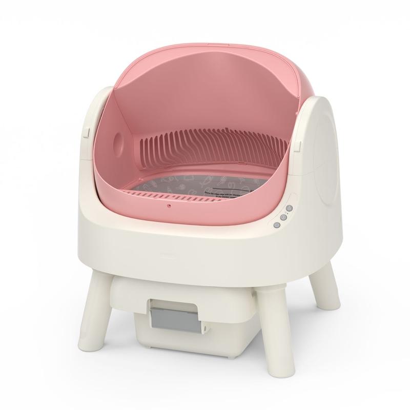 Self-Cleaning Cat Litter Box with Open-Top Design | Odor-Free Disposal & Included Trash Bags