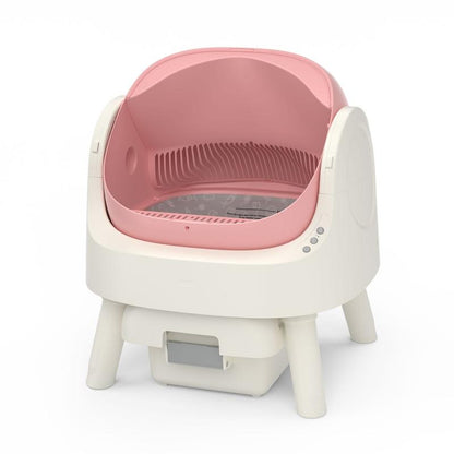 Self-Cleaning Cat Litter Box with Open-Top Design | Odor-Free Disposal & Included Trash Bags