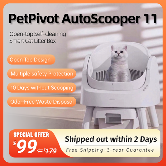 Self-Cleaning Cat Litter Box with Open-Top Design | Odor-Free Disposal & Included Trash Bags