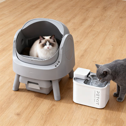 Self-Cleaning Cat Litter Box with Open-Top Design | Odor-Free Disposal & Included Trash Bags