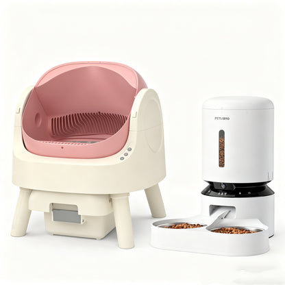 Self-Cleaning Cat Litter Box with Open-Top Design | Odor-Free Disposal & Included Trash Bags