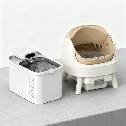 Self-Cleaning Cat Litter Box with Open-Top Design | Odor-Free Disposal & Included Trash Bags