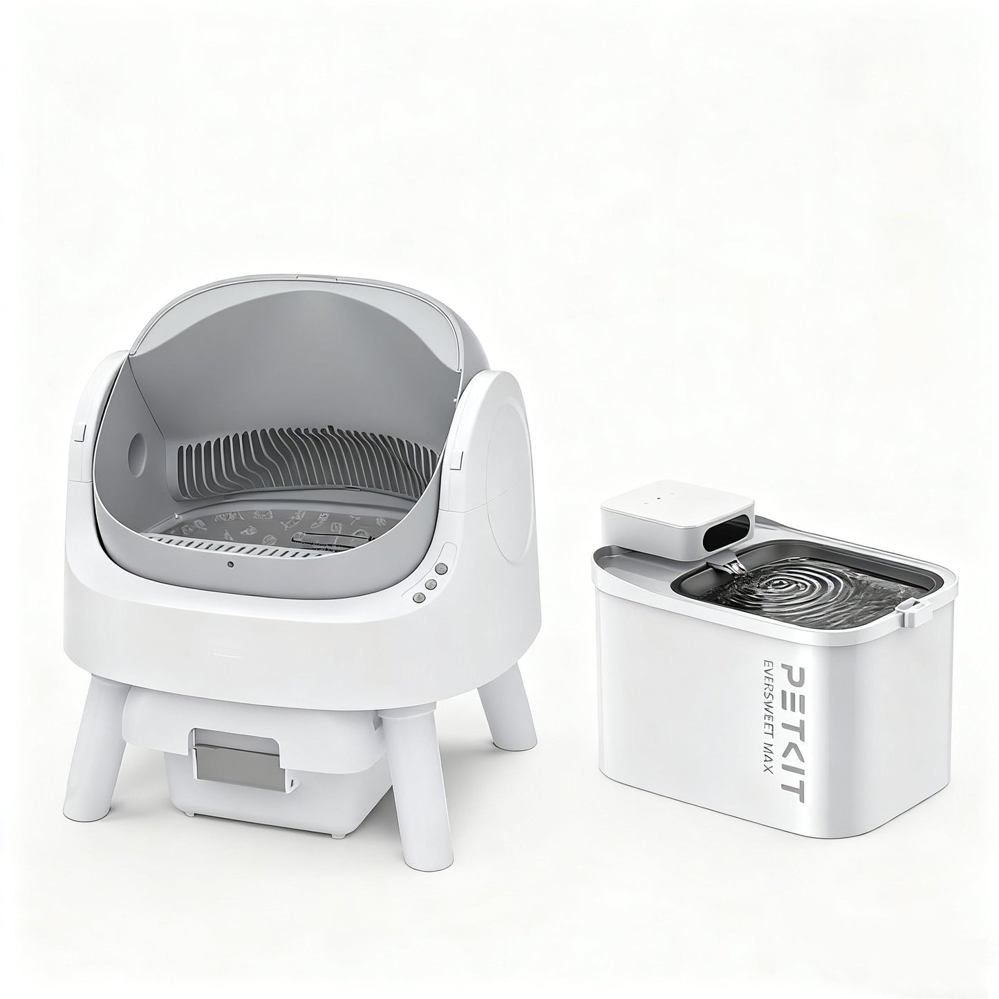 Self-Cleaning Cat Litter Box with Open-Top Design | Odor-Free Disposal & Included Trash Bags