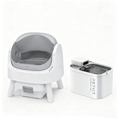Self-Cleaning Cat Litter Box with Open-Top Design | Odor-Free Disposal & Included Trash Bags