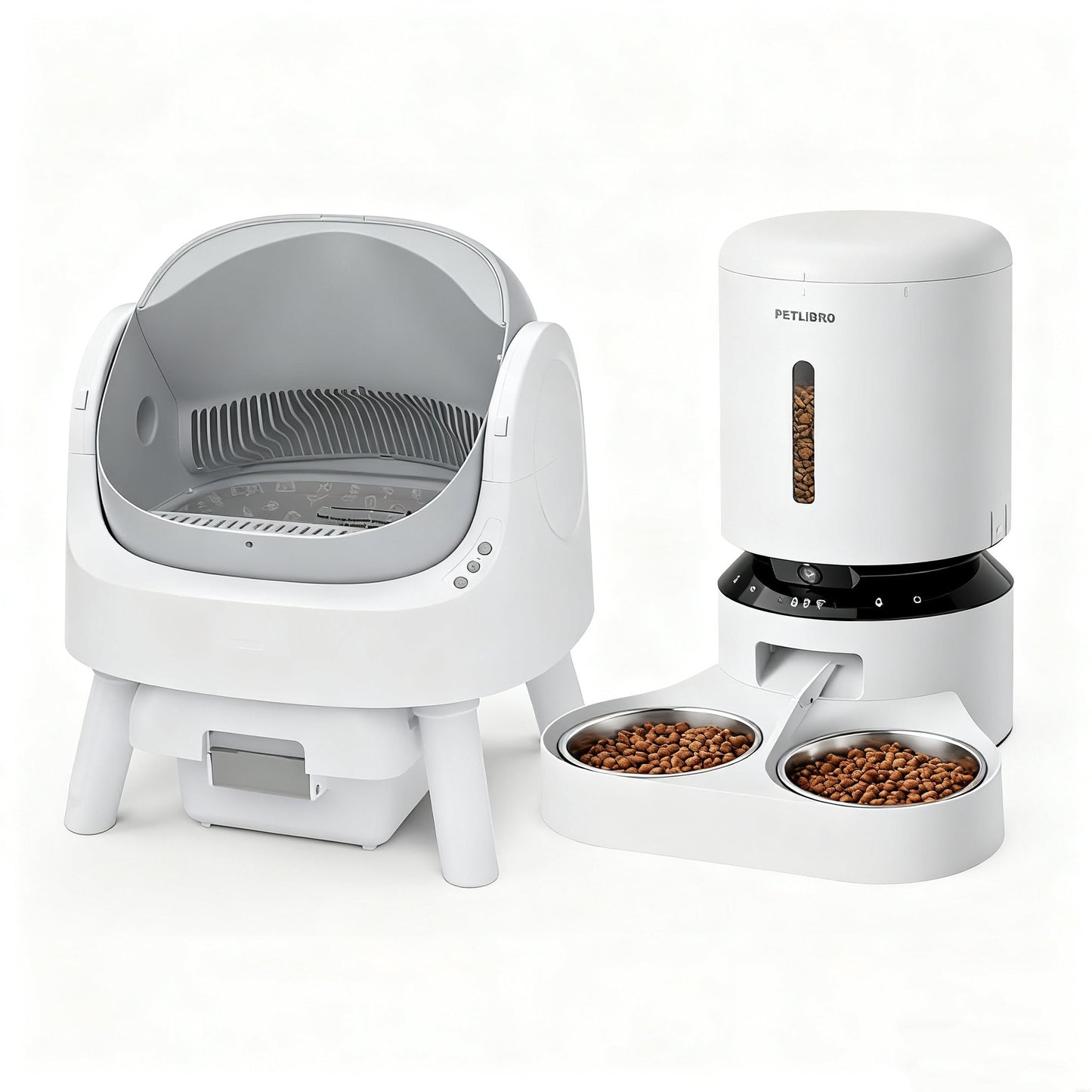 Self-Cleaning Cat Litter Box with Open-Top Design | Odor-Free Disposal & Included Trash Bags