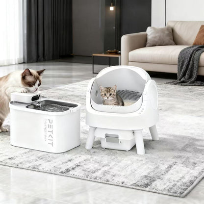 Self-Cleaning Cat Litter Box with Open-Top Design | Odor-Free Disposal & Included Trash Bags