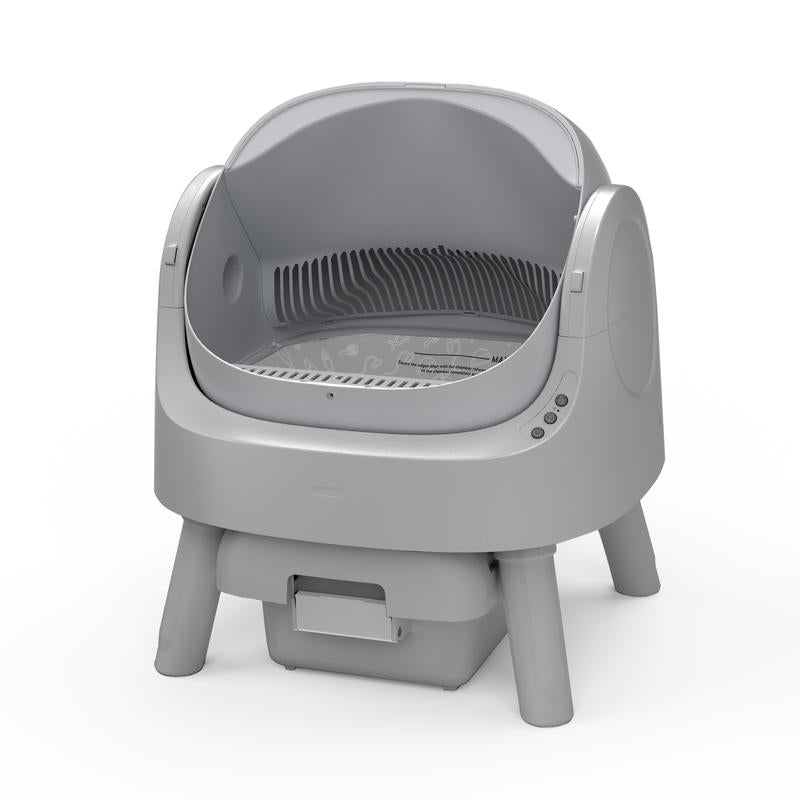 Self-Cleaning Cat Litter Box with Open-Top Design | Odor-Free Disposal & Included Trash Bags