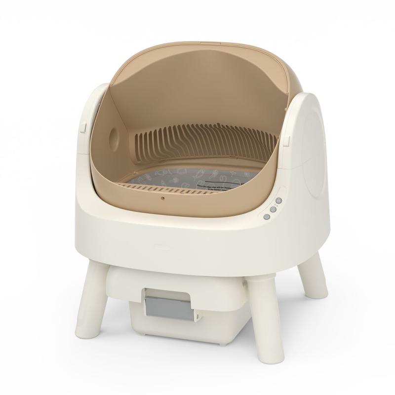 Self-Cleaning Cat Litter Box with Open-Top Design | Odor-Free Disposal & Included Trash Bags