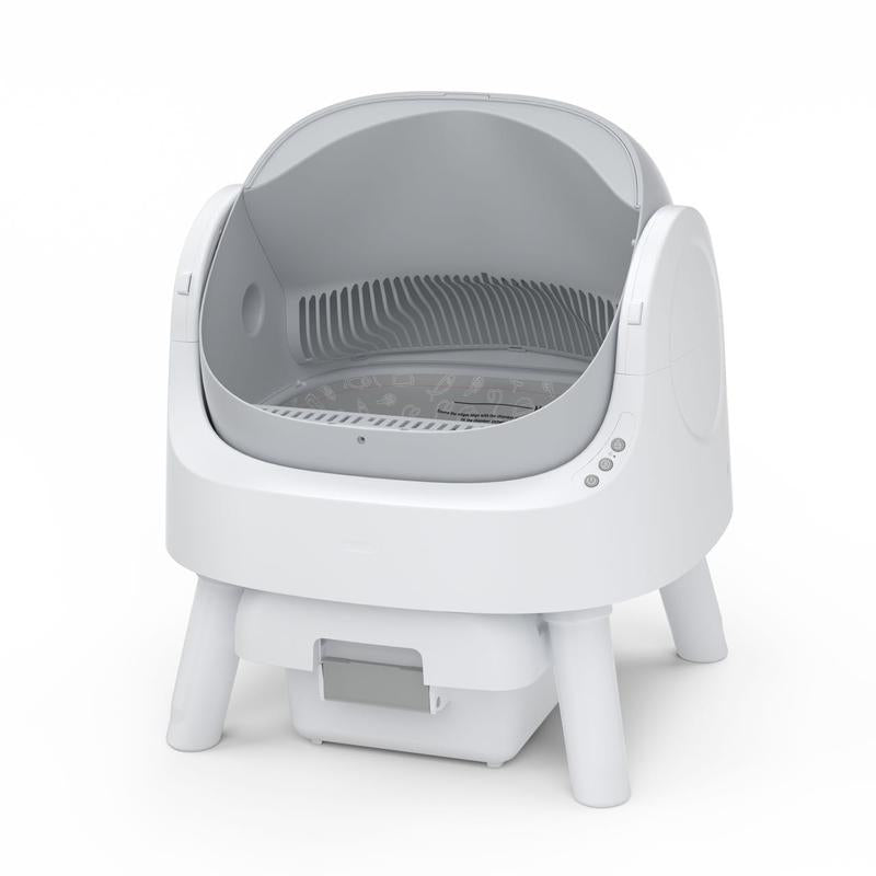 Self-Cleaning Cat Litter Box with Open-Top Design | Odor-Free Disposal & Included Trash Bags