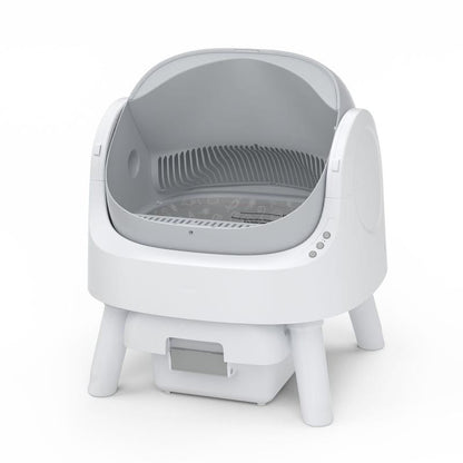 Self-Cleaning Cat Litter Box with Open-Top Design | Odor-Free Disposal & Included Trash Bags