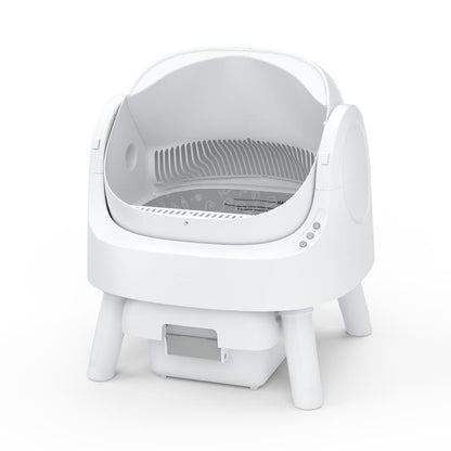 Self-Cleaning Cat Litter Box with Open-Top Design | Odor-Free Disposal & Included Trash Bags